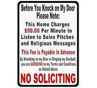 TammieLove Before You Knock On My Door Sign No Soliciting Metal Sign Retro Vintage Tin Sign Metal Poster Wall Art Decor 8X12 Inches