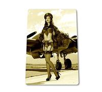 TammieLove Bomb Dropper WW2 Pin-up Sexy Girl Vintage Retro Tin Sign Metal Sign 12x8 INCH