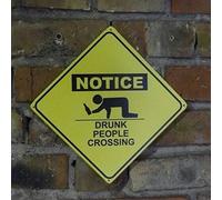 TammieLove Caution tin sign Drunk People Crossing, metal wall bar outdoor decor 12x12 inches Metal Sign, TinSign12X12a6062