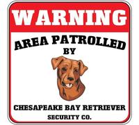 TammieLove Chesapeake Bay Retriever Dog Security Crossing Metal Sign Metal Tin Sign 12x12 inches