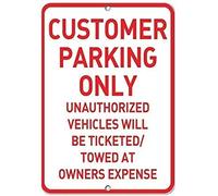 TammieLove Customer Parking Only Unauthorized Vehicles Ticketed Towed Warning Tin Sign 8x12 inches