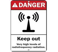 TammieLove Danger Keep Out Very High Levels of Radiofrequency Radiation Funny Tin Sign 8x12 inch