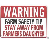 TammieLove Farmers Daughter Warning Safety Sign Funny Tin Sign 8x12 inch, TinSignEUa38129
