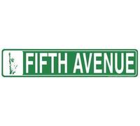 TammieLove FIFTH AVENUE STREET SIGN 5TH EMBOSSED METAL NEW YORK ROAD BROADWAY NY street metal tin sign 4x16 inches, TinSign4X16a7653