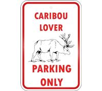 TammieLove Funny Caribou Parking Only Metal Signs Home Decor Garage Wall Art Aluminum Tin Sign Gift Metal Tin Sign 8x12 inches, Tinsigneua24974