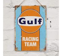 TammieLove Gulf Racing Replica Vintage Retro Garage Shed Car Tin Sign Metal Sign 8X12 Inches, TinSignEUa62393