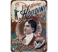 TammieLove Harry Houdini - Rey de tarjetas Metal tin Sign 8x12 inches