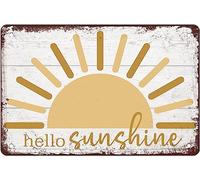 TammieLove Hello Sunshine Summer Sunshine Tin Sign Retro Posters Prints Cafe Bar Metal Sign Retro Vintage Tin Sign Metal Poster Wall Art Decor 8X12 Inches, TinSignTammieLoveA5677