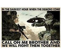 TammieLove In Darkest Hour When The Demons Come To Call Mewe'Ll Fight Them Together For Home Garden Poster Plaque Decor Gallery Wall Tin Sign 8x12 inch, TinSignEUa43071