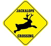 TammieLove Jackalope Crossing Style A Metal Wall Decor Metal Tin Sign 12x12 inches, TinSign12X12a6023