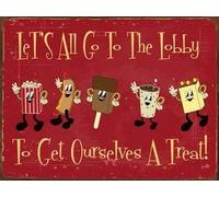 TammieLove Let'S All Go To The Lobby To Get Ourselves A Treat Funny Tin Sign Bar Pub Metal Tin Sign 8x12 inches, TinSignEUa25283