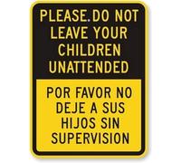 TammieLove Metal Road Sign Please Do Leave Your Children Unattended Por Favor No Deje A Sus Hijos Sin Supervision Heavy D Metal Tin Sign 8x12 inches, Tinsigneua24467
