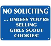 TammieLove Metal Sign 8X12 Inches No Soliciting Unless You Re Selling Girls Scout Cookies! Sign,Funny Metal Sign,Warning Sign,Tin Sign Plate,Outdoor Yard Sign, TinSignEUa64210