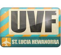 TammieLove Metal Sign Airportcode UVF St. Lucia Hewanorra Metal tin Sign 8x12 inches, Tinsigneua39758
