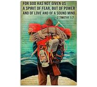TammieLove Metal Tin Retro Sign Hiking For God Has Not Given Us A Spirit Of Fear Poster Thanksgiving 8x12 inch, TinSignEUa45235