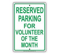 TammieLove Metal tin sign 8x12 inches Reserved Parking Only for Volunteer of The Month Aluminum Sign, TinSignEUa20316