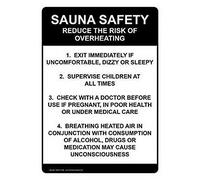 TammieLove Metal Tin Sign 8X12 Inches Sauna Safety Reduce The Risk Overheating Sign Funny Yard Sign Outdoors Warning Signs Tin Plate Poster 8"X12" Wall Decor