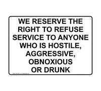 TammieLove Metal Tin Sign 8X12 Inches We Reserve The Right to Refuse Service to Anyone Sign Funny Yard Sign Outdoors Warning Signs Tin Plate Poster 8"X12" Wall Decor