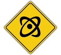 TammieLove Metal Tin Sign Atom Crossing Symbol Science Physics Chemistry Sign Square Sign 12x12 inches
