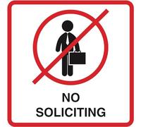 TammieLove Metal Tin Sign No Soliciting Notice Red Black White Window Signs Square Sign, Sign Square Sign 12x12 inches