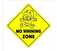TammieLove Metal Tin Sign No Whining Crossing Decal Zone Xing Tall Crybabies Cry Babies Winers Diapers Sign Square Sign 12x12 inches