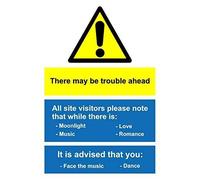 TammieLove Metal Tin Sign There May Be Trouble Ahead 1Mm Rigid Retro Vintage Custom Metal Tin Sign Home House Coffee Beer Drink Bar 8 X 12 Inches, TinSignEUa65135