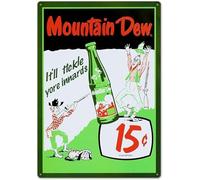 TammieLove Mountain Dew Soda 15 Cents Retro Vintage Tin Sign metal tin sign 8x12 inches, TinSignEUa41191