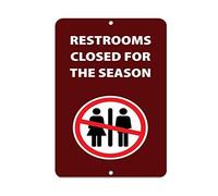 TammieLove New Metal Aluminum Sign Restrooms Closed for The Season Activity Parks Tin Sign 8x12 Inch