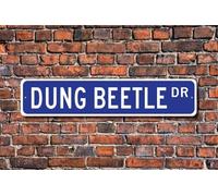 TammieLove New Road Sign Dung Beetle Dung Beetle Dung Beetle Sign Dung Beetle Decor Beetle Expert Beetle Studies Sign tin Sign 4x16 inches, TinSign4X16a8468