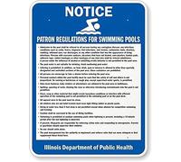 TammieLove New Road Sign Warning Safety Sign Illinois Pool Rules Sign Aluminum Metal Tin Sign Street Sign 8X12 Inches, TinSignEUa63831