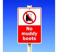 TammieLove No Muddy Boots Allowed Clean Home Metal Tin Sign 8X12 Inches