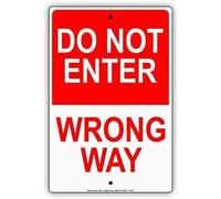 TammieLove Novelty Tin Signs Do Enter Wrong Way Turn Around Warning Notice Aluminium Metal Unique Dinning Room Decor Kitchen B Metal Tin Sign 8x12 inches, Tinsigneua24596