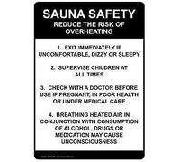 TammieLove Outdoor Decor Aluminum Sign Sauna Safety Reduce The Risk of Overheating Metal Tin Sign 8x12 inches, Tinsigneua24374