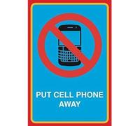 TammieLove Put Cell Phone Away Print No Cell Phone Picture Notice Warning Tin Sign 8x12 inches