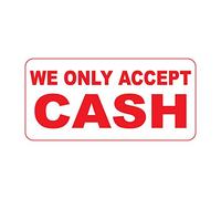 TammieLove Quality Metal Tin Sign We Only Accept Cash Red Retro Vintage Style for Coffee Yard Home Kitchen Wall Decoration 8x12 Inch, TinSignEUa20739