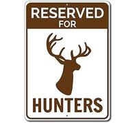 TammieLove Reserved for Hunters Parking Only Metal Sign Personalized Hunting Lover Gift Deer Buck Warning Tin Sign 8x12 inches, Tinsigneua31982