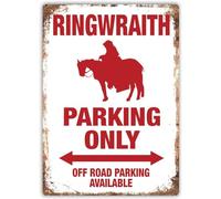 TammieLove Ringwraith Parking Only Metal Wall Sign Plaque Art LOTR Rings Mordor Metal Sign Funny Tin Sign 8x12 inch, Tinsigneua38168