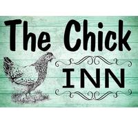 TammieLove The Chick Inn Chicken Coop Rustic Hen House Farm Ranch Shopping Mall Rural Chicken Coop Tin Chicken Sign Metal Metal Tin Sign 8X12 inch
