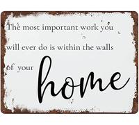 TammieLove The Most Important Work You Will Ever Do Will Be Within The Walls of Your Metal Sign Retro Vintage Tin Sign Metal Poster Wall Art Decor 8X12 Inches