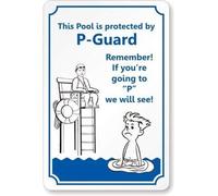 TammieLove This Pool is Protected by P Guard Remember If You P We Will See Warning Tin Sign 8x12 inches
