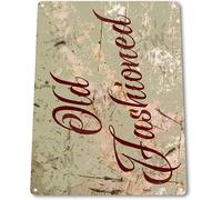 TammieLove TIN Sign Old Fashioned Whiskey Bourbon Cocktail Bar Rustic Metal Decor Tin Sign 7.8inch*11.8inch