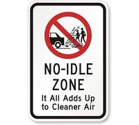 TammieLove Wall Signs Notice Warning Sign Decor No Idle Zone It All Adds Up To Cleaner Air Sign Flammable Sign Metal Funny Warning Metal Tin Sign 8x12 inches, TinSignEUa24170