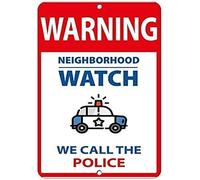 TammieLove Warning Neighborhood Watch We Call The Police Warning Tin Sign 8x12 inches, Tinsigneua31456
