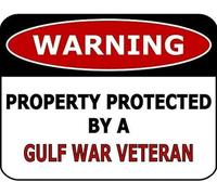 TammieLove Warning Property Protected by A Gulf War Veteran Warning Tin Sign 8x12 inches