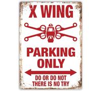TammieLove X Wing Parking Only Metal Wall Sign Plaque Art Wars Yoda Jedi Star Metal Sign Funny Tin Sign 8x12 inch, Tinsigneua38162
