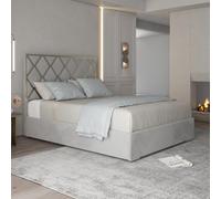 Tammy Upholstered Soft Velvet Metal Bed Frame - Grey