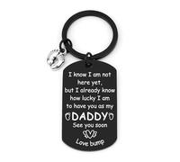 Tamnioa New Dad Gifts For Daddy Gifts for Dad Keyring, Daddy to be Keychain Fathers Day First Time Father Gift for Father to be First Father's Present Gift from Wife from Bump Baby Announcement