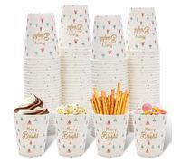 Tamone 100 PACK Christmas Cups 9OZ Disposable Coffee Cups, Coffee Cups Leak Proof, Green and Red Christmas Tree Paper Cups for Cold/Hot Coffee Beverage Chocolate Cocoa for Home Office