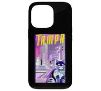 Tampa Cat Retro Anime Cityscape Florida USA Vintage Funny Case for iPhone 13 Pro