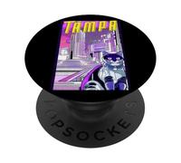 Tampa Cat Retro Anime Cityscape Florida USA Vintage Funny PopSockets Adhesive PopGrip